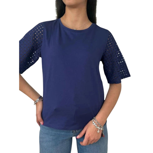 Emme Marella T-shirt T-shirt Donna maniche ricamate S P25 - EMME MARELLAEGER - 05 - S - Francavilla Moda